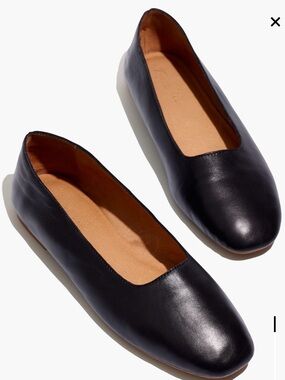 Madewell The Cory Flat in Black Leather (35.5)